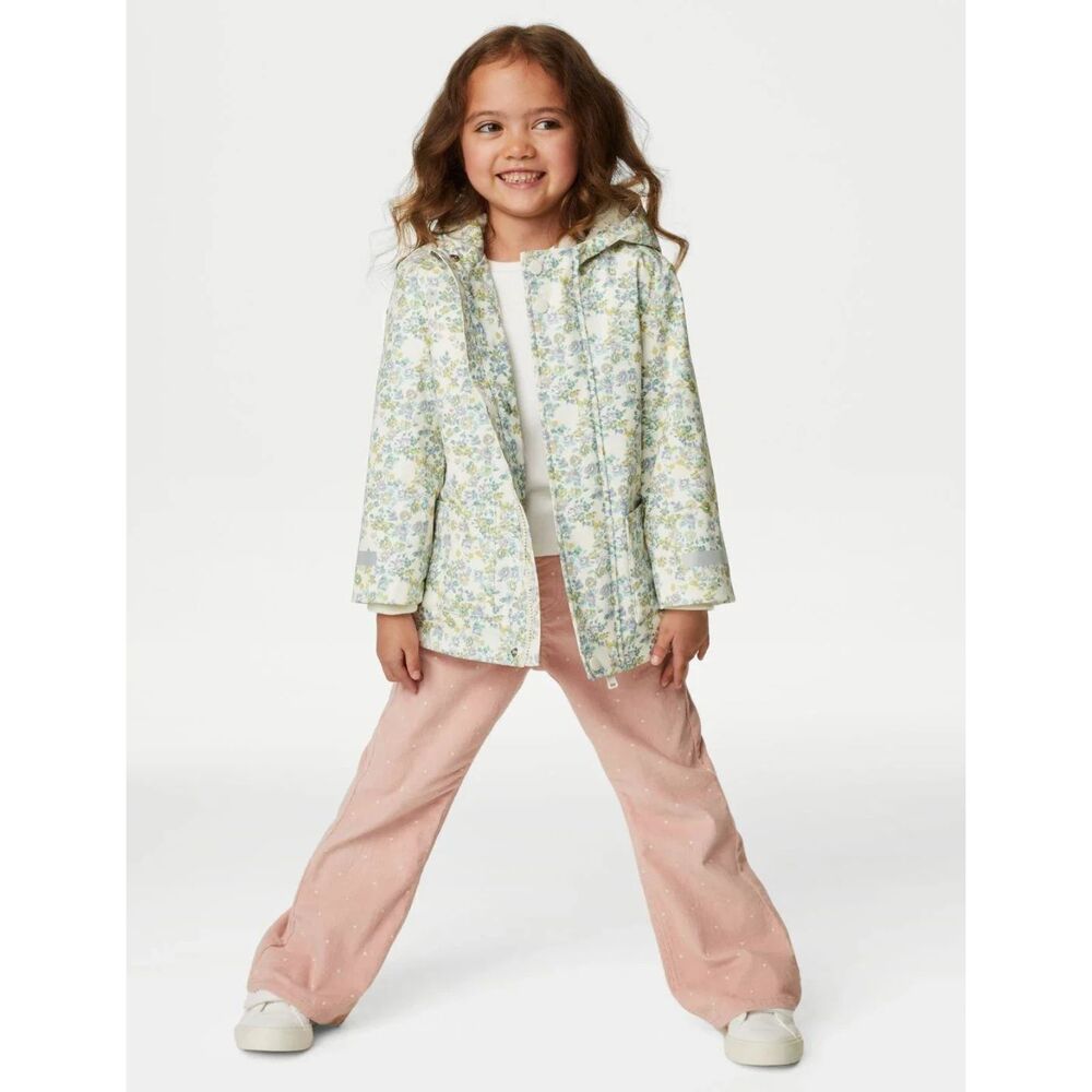 Marks and Spencer M&S Maritine Floral Rainjacket with Fleece Lining - 3-4 Years